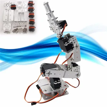 DIY Robot Robot Inteligent ROT2U 6DOF Aluminiu Brațul Robotului Pensă cu Gheare Kit de Montare Cu Servo Pentru Arduino-Argint