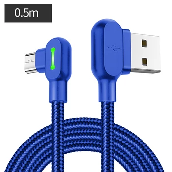 0,5 m/1.2 m/1.8 m Cablu Micro USB de Încărcare Rapidă de Date de Sincronizare prin Cablu Dublu cot Android Încărcător USB Cabluri pentru Samsung Xiaomi redmi