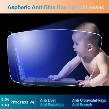 1.56 / 1.61 Anti-Blue Ray Asferice Progresivă Fotocromatică Gri Lentile Sensibile La Lumina Rapidă Schimbare Culoare Lentile Optice