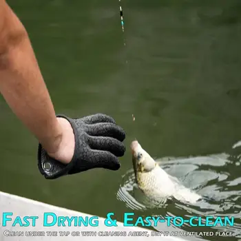 1 BUC Bărbați Anti-alunecare Pescuit Mănușă cu Magnet de Presă Pescar Profesionist Prinde Pește Mănuși de tăiere Și Înțepare Mănuși Rezistente