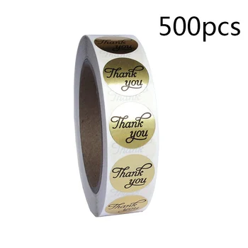 1 Inch 500 De Etichete Pe Rola multumesc autocolante Rotunde Folie de Aur Mulțumesc Autocolant Etichete de nunta de decorare Autocolant Eticheta de Hartie