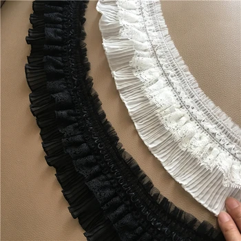 1 M 9 cm elastic plisate dantelă fusta frumos cortina cortina lenjerie de pat îmbrăcăminte dantelă Decorative Diy tesatura de Cusut accesorii