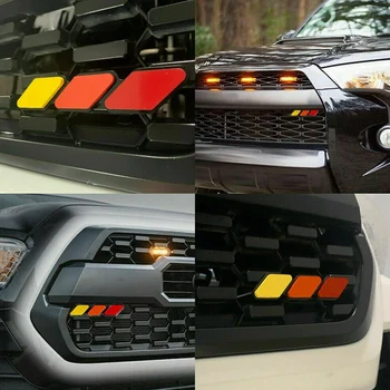 1 Set De Gratar Insigna Emblema Tri-Color, pentru Toyota Tacoma 4 Runner Sequoia Rav4 Highlander, Galben/Portocaliu/ROSU
