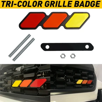 1 Set De Gratar Insigna Emblema Tri-Color, pentru Toyota Tacoma 4 Runner Sequoia Rav4 Highlander, Galben/Portocaliu/ROSU