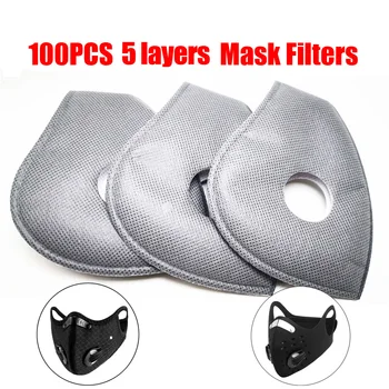 10-100 BUC 5 Strat PM2.5 Filtru De Hârtie De Unică Folosință Anti-Ceață Gura Masca Anti Mască De Praf, Filtru De Carbon Activ Hârtie De Îngrijire A Sănătății