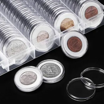 100*30mm Clar Rotund din Plastic Monedă Capsulă Recipient Cutie de Depozitare Titularul Caz Mulțime Grădină Acasă Consumabile Ecran Rotund Cazuri Titularii