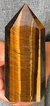1000-1200g Ochi de Tigru Jasper Cuarț Obelisc Cristal Bagheta Punct de Vindecare