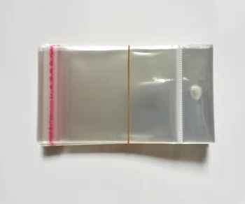1000pcs/lot Clar autoadezive Sigila Pungi de Plastic Transparent Resigilabil Celofan Poli de Ambalare Pungi de OPP Sac Agățat Cu Gaura