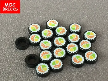 100buc/lot MOC Cărămizi, Țiglă, Runda 1 x 1 cu Sushi de Somon Maki Roll Model se potrivesc cu 98138pb038 Blocuri de BRICOLAJ, Jucarii si cadouri
