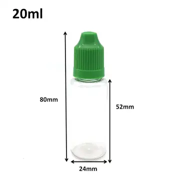 100buc PET Gol de Plastic, Sticla de E-Lichid 20 ml Sticle Cu protecție pentru copii Capac Flacon transparent