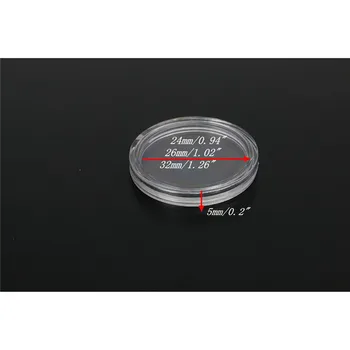 100buc/Set 24/26/32mm Plastic Clar Monedă Capsule Caz Monede Titularii de Specie Recipient Colecție de Cutii de Depozitare Organizator
