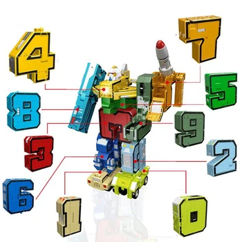 10buc Blocuri Creative Asamblare Blocuri de Învățământ de Acțiune Figura Numărul Robot de Deformare Robot de Jucărie Pentru Copii