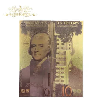 10buc/lot Nou America Bancnota de 5 Dolari Bancnotelor în Aur 24k Placate cu Bani Falși Placat cu Aur Cadou de Afaceri