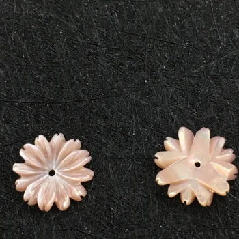 10buc praf Alb galben crizantema multilaterale shell sculptate pentru diy cercei pandantiv brosa bucată de bijuterii de 10-12mm
