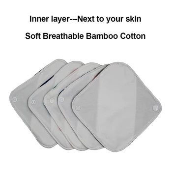 10BUC Reutilizabile Menstrual Tampoane Moi de Bambus Bumbac Prosoape Sanitare Lavabil PUL Material absorbant pentru Femei cu 1 Sac de Depozitare