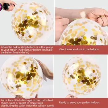 10Pcs de 12 țoli 16/18/30/40-a zi de Naștere Fericită Sequin Confetti Baloane Rotunde din Latex cu Heliu Balon Adult Consumabile Partid Ziua de nastere