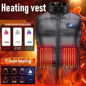 11 Zone Încălzite Vesta Bărbați Femei Usb Încălzit Jacheta Încălzire Vestă Termică Îmbrăcăminte De Vânătoare Vesta De Iarna Manta De Încălzire