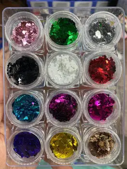12 Culori 6Style Curcubeu in forma de inima holografic glitter mix 