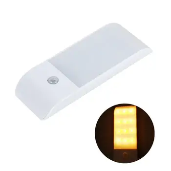 12 LED-uri Senzor de Mișcare Infraroșu USB Reîncărcabilă Veioza Lumina Inducție Coridor Dulap Dulap de Noapte Lampa USB cu LED-uri