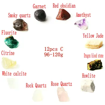 12Pcs sau mai multe Amestecate Colorat Piatră brută Cristal Natural de roci Naturale Minerale-Specimen de Vindecare Colecție Cadou