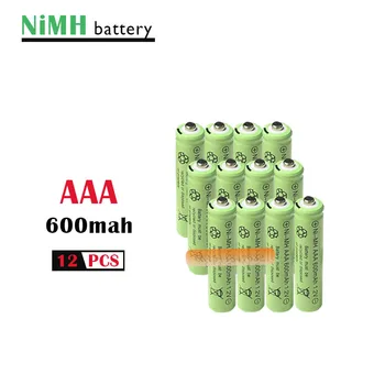 12psc/lot 1.2 v 600mah AAA control de la distanță jucărie reîncărcabilă NI-MH baterii AAA 1.2 V 600mAH transport gratuit