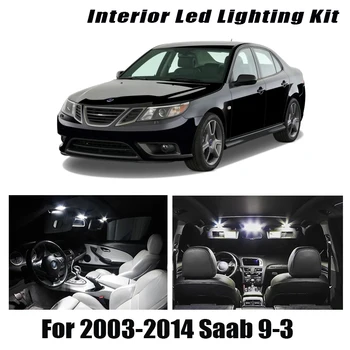13pcs Alb Eroare Free Car LED Lumina de Interior Lectură Tavan Becuri Kit potrivit Pentru Saab 9-3 2003-2011 2012 2013 Lampă de Parcare