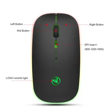 1600 DPI T18 Bluetooth V5.1 Modul Dual Reîncărcabilă, fără Fir, Mouse-ul Silent 2.4 G Mouse-ul Mut mouse-ul Pentru Calculator PC