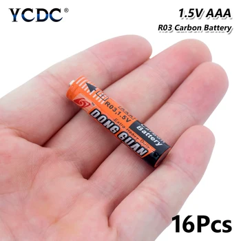 16Pcs 1.5 V Baterie AAA UM4 R03 AM4 Zinc-Carbon-Baterii Pentru Lanterna Jucării Originale 1.5 V AAA Carbon Acumulator Uscat UM4 R03 K3A