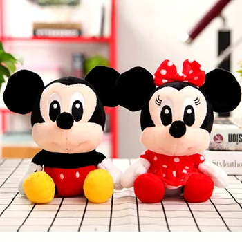 18cmDisney jucarie de plus Mickey Mouse Minnie Cusatura drăguț animal de pluș papusa papusa caracter mobile papusa de jucarie pentru copii cadou de ziua de nastere