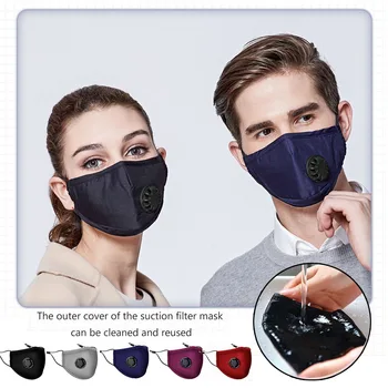 1buc Bumbac Măști de Gura cu PM2.5 Filtru de aparat de Respirat Masca Masca de Fata cu Respirația Supapa Mascarillas pentru Poluarea cu Praf de Ceață Ceață