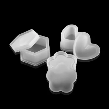 1buc Cutie de Depozitare Matrite de Silicon Cristal Cutie de Cadou Rășină Epoxidică Mucegai Inima Cutie de Flori de Mucegai Pentru DIY Meșteșug a Face Bijuterii Consumabile