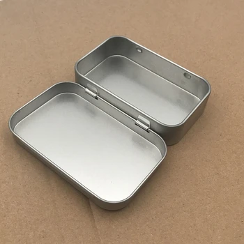 1buc Mini Portabil de Argint de Metal Dreptunghiulară Gol cu Balamale Cutie de Conserve Containere Cutie de Stocare Mic Kit de Acasă Organizator Confortabil