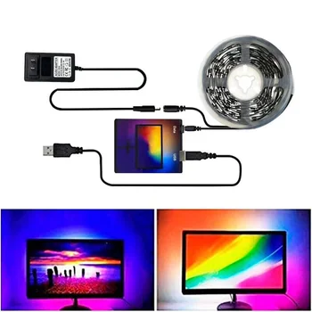 1M~ 5M WS2812B Benzi cu LED-uri USB DC5V ws2812 Pixel lampa de bandă Desktop PC HDTV Ecran/Monitor TV de Fundal iluminat
