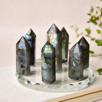 1set Șapte Stele Placă de Cristal Natural Punct de Piatră de Vindecare Chakra Energia Reiki Piatră Magie Obelisc 12cm Piedestal Decor Acasă