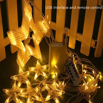 2,5 M LED Star Șir Perdea de Lumini Ghirlanda de Crăciun Zână Lampă în aer liber rezistent la apa Pentru Holiday Garden Decor de Nunta