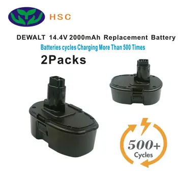 2 BUC de 2,5 Ah baterie reîncărcabilă DEW14.4D NiMh Acumulator 14.4 V Înlocuitor pentru DEWA Acumulator 14.4 V DC9091 DE9092 DW9091