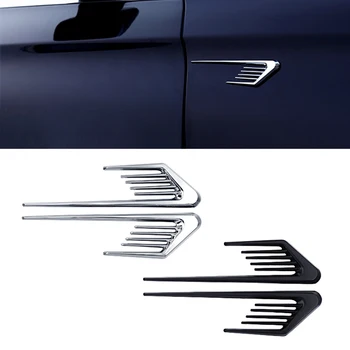 2 buc Laterale Mesh Cover Universal Branhii de Rechin Auto Autocolant Capota Capota motorului Auto False de Evacuare a Aerului Autocolante Pentru BMW Pentru Audi Car Styling