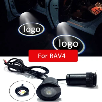 2 buc Led-uri auto ușă de lumină Pentru Toyota RAV4 2017 2018 2008 2004 2013 2006 Logo-ul cu Laser Proiector Lumina lămpii de Avertizare Accesorii