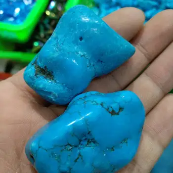 2 buc Naturale Albastru Turcoaz Netratate Dur Prime Vrac Uriașe de Piatră prețioasă