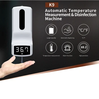 2 in 1 Termometru cu Infraroșu K9 Automata Dozator de Săpun Palma de Măsurare a Temperaturii și Dezinfecție Integrat de Mașină