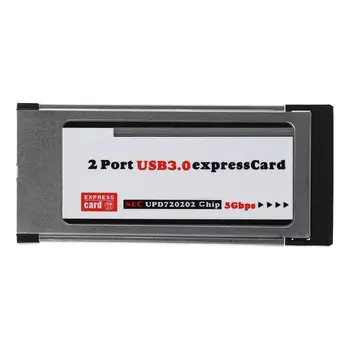 2 Port USB 3.0 Express Card ExpressCard 34mm/54mm Ascunse Adaptor Pentru Laptop