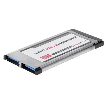 2 Port USB 3.0 Express Card ExpressCard 34mm/54mm Ascunse Adaptor Pentru Laptop
