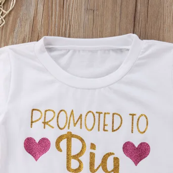 2018 Brand Nou Copilul copil Fete Printesa de Vară 2 BUC Seturi Scrisoare de Imprimare Alb T-Shirt, Blaturi Arc Dantelă fusta de Balet de Fuste Tinuta 1-6Y