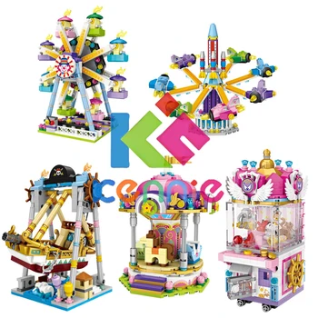 2018 nou LOZ Mini Blocuri Parc de Distracții din Seria Corsair Roata Rotativ Carusel Papusa Mașină de Jucărie de Crăciun pentru Copii