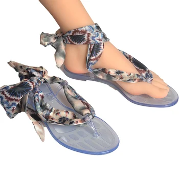 2019 noi de flori de vară resort sandale pentru femei pantofi jeleu cu un versatil deget de la picior