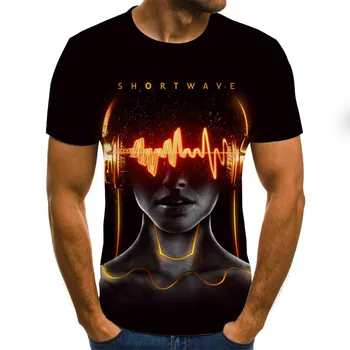 2020 3D T-shirt pentru Bărbați Muzica tricouri 3d Chitara Tricouri Casual Tricou Metal Imprimare Gotic Anime Haine cu Maneci Scurte t shirt