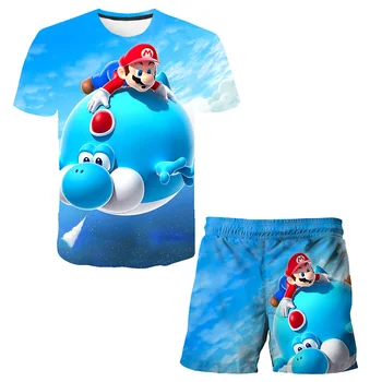 2020 Baieti Mario Haine Costume de Îmbrăcăminte pentru Băieți Seturi Tricou+Pantaloni Casual, Costume Sportive pentru copii Seturi de copii de Îmbrăcăminte pentru Băieți Set