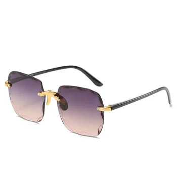 2020 de Moda de Lux fără ramă de Metal Balama Cadru ochelari de Soare Femei Retro Pătrat Gradient de ochelari de Soare de Designer de Brand UV400