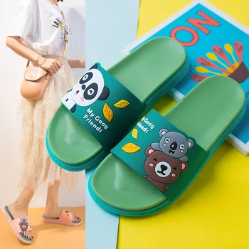 2020 Drăguț Urs Koala Papuci de Vara Femei Papuci de Interior Tăcut Anti-derapare Deodorante Femei Moi în aer liber tv cu Plaja Diapozitive Pantofi