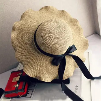 2020 Femei Pălării De Paie De Sex Feminin Casual Pălărie Panama Femei Margine Plat Bowknot Plaja Capace Fata Pălării De Soare Pliabil Chapeu Feminino Capac
